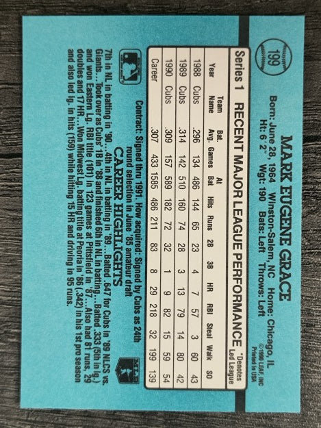 1991 Donruss #199 Mark Grace
