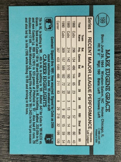 1991 Donruss #199 Mark Grace