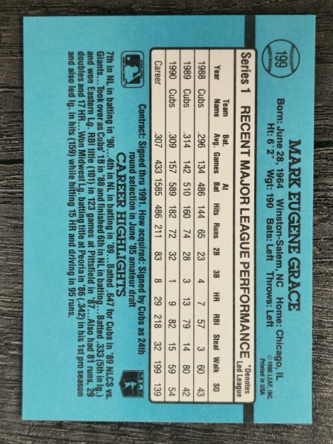 1991 Donruss #199 Mark Grace