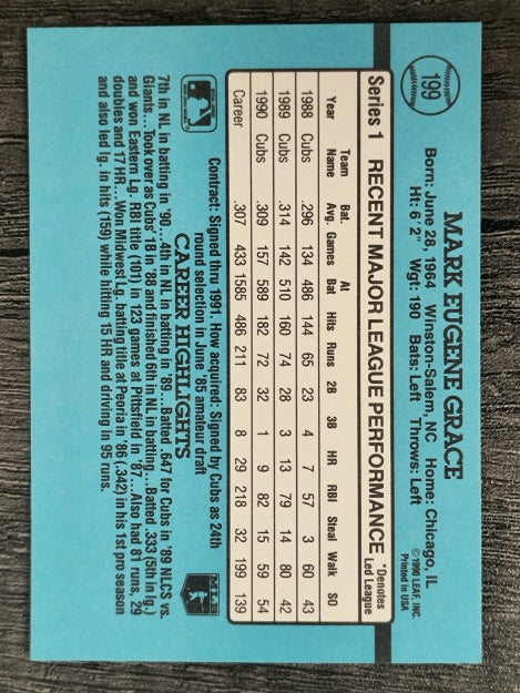 1991 Donruss #199 Mark Grace