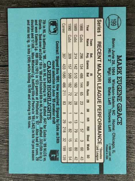1991 Donruss #199 Mark Grace