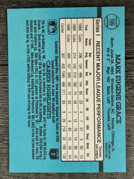 1991 Donruss #199 Mark Grace