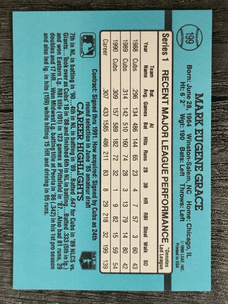 1991 Donruss #199 Mark Grace