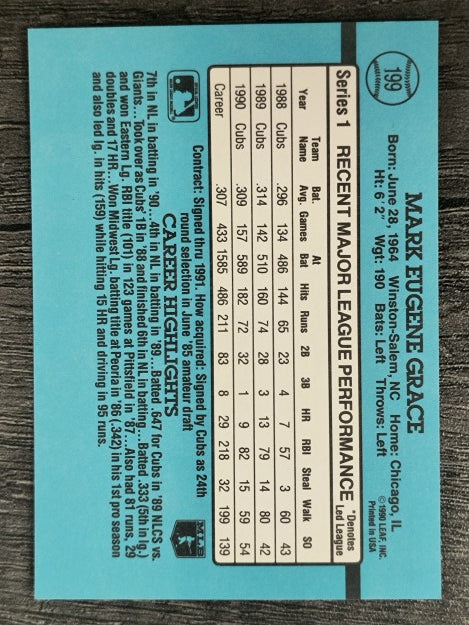 1991 Donruss #199 Mark Grace
