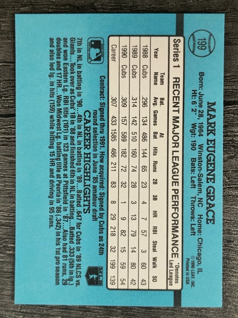 1991 Donruss #199 Mark Grace