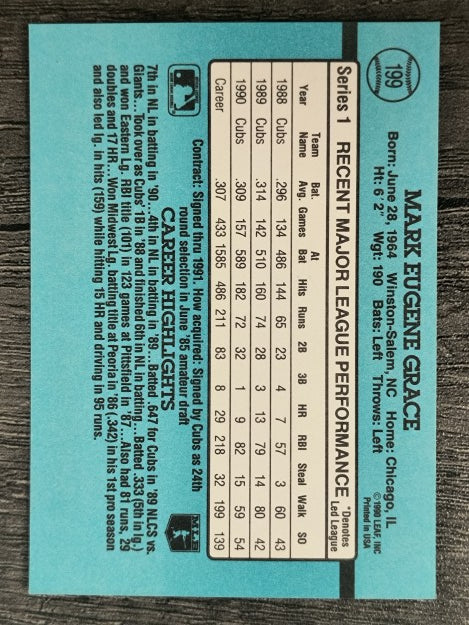 1991 Donruss #199 Mark Grace