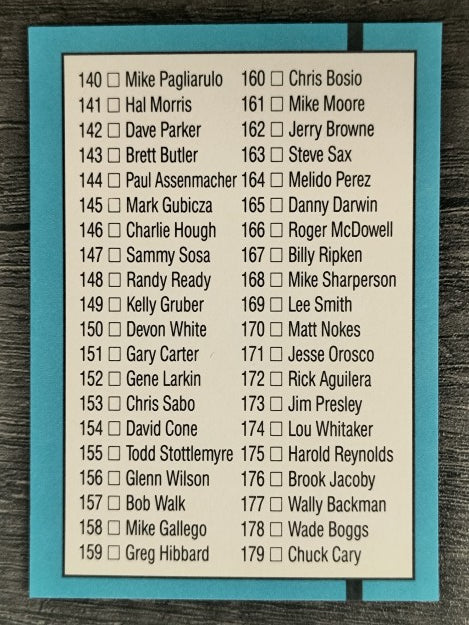 1991 Donruss #200 Checklist 104-179