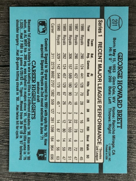 1991 Donruss #201 George Brett