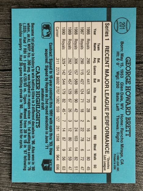 1991 Donruss #201 George Brett