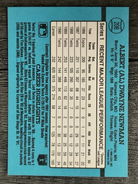 1991 Donruss #208 Al Newman