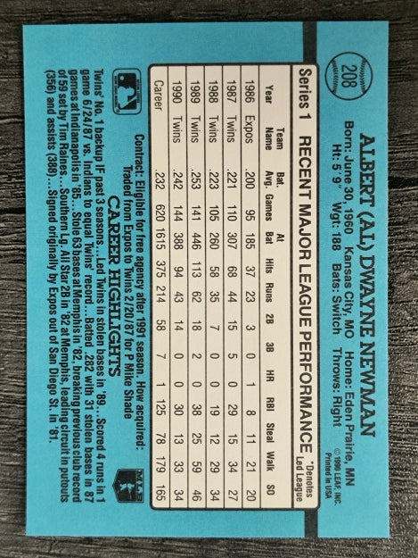 1991 Donruss #208 Al Newman
