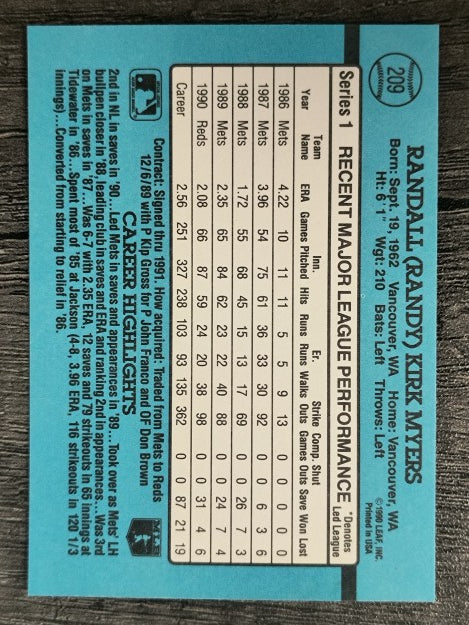1991 Donruss #209 Randy Myers