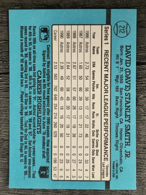 1991 Donruss #212 Dave Smith