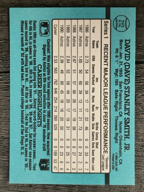 1991 Donruss #212 Dave Smith