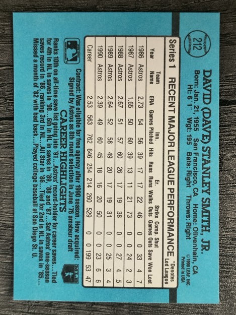 1991 Donruss #212 Dave Smith