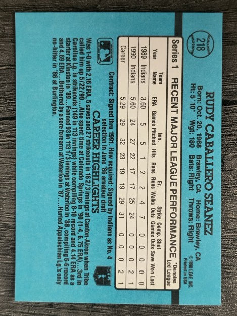 1991 Donruss #218 Rudy Seanez