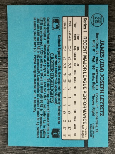 1991 Donruss #219 Jim Leyritz