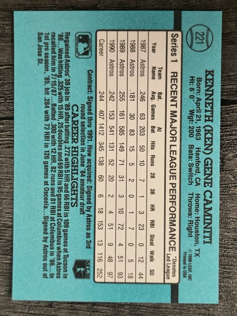 1991 Donruss #221 Ken Caminiti
