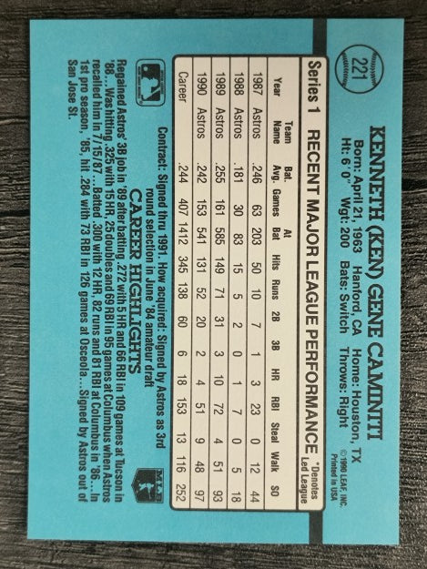 1991 Donruss #221 Ken Caminiti