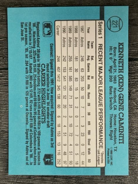 1991 Donruss #221 Ken Caminiti