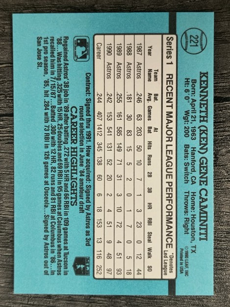 1991 Donruss #221 Ken Caminiti