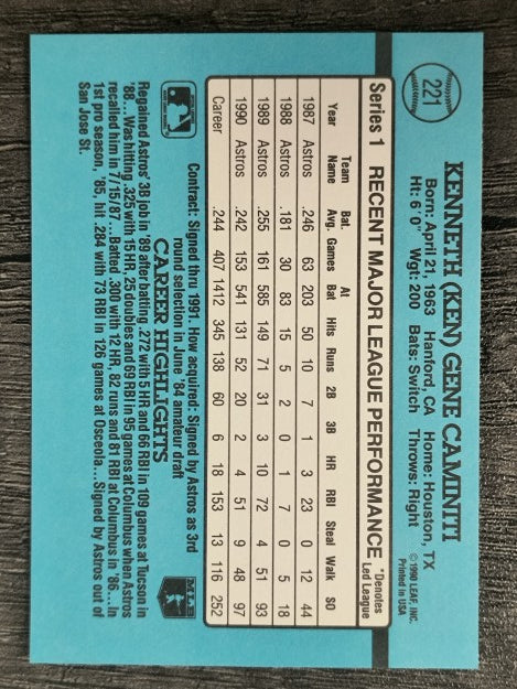 1991 Donruss #221 Ken Caminiti