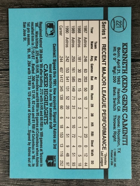 1991 Donruss #221 Ken Caminiti