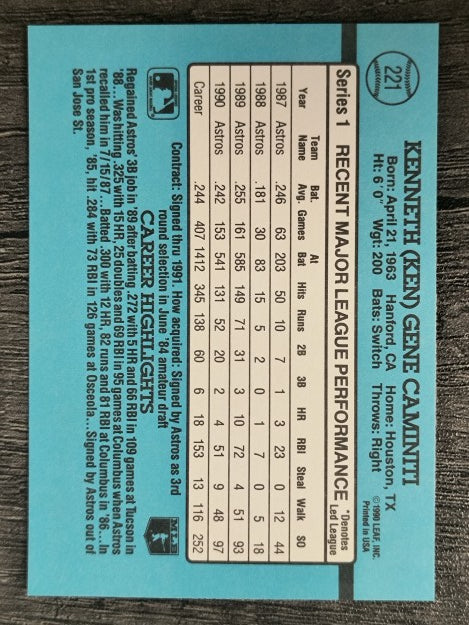1991 Donruss #221 Ken Caminiti