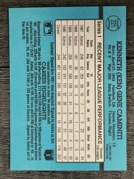 1991 Donruss #221 Ken Caminiti