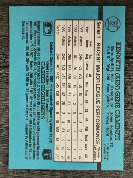 1991 Donruss #221 Ken Caminiti