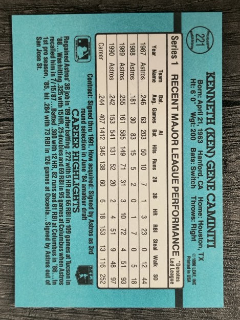 1991 Donruss #221 Ken Caminiti