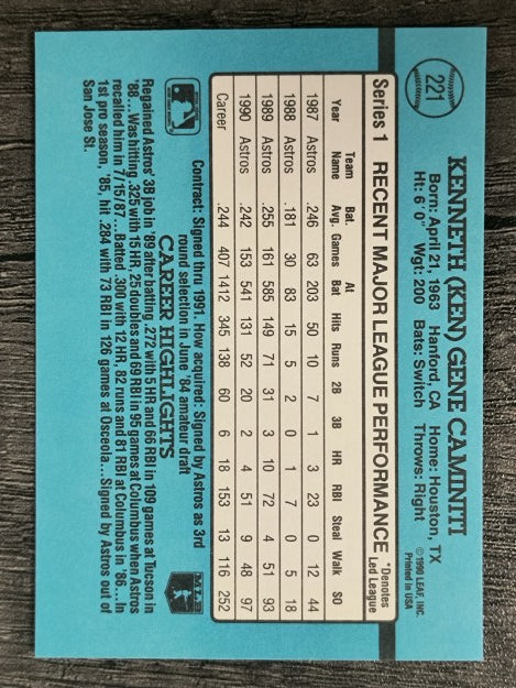 1991 Donruss #221 Ken Caminiti