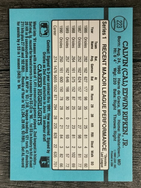 1991 Donruss #223 Cal Ripken