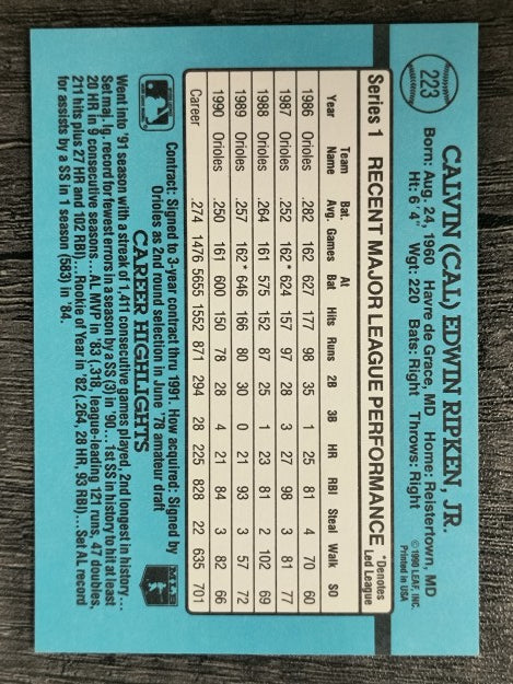 1991 Donruss #223 Cal Ripken