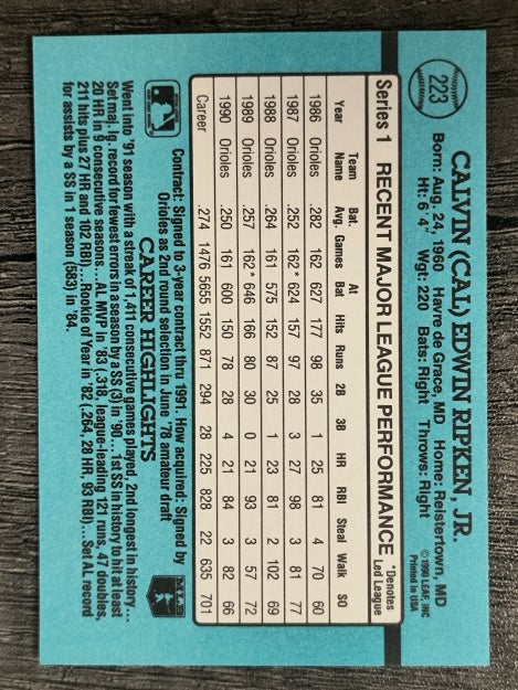 1991 Donruss #223 Cal Ripken