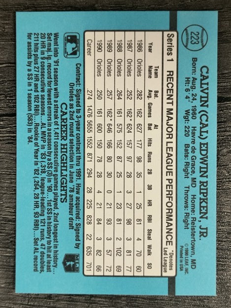 1991 Donruss #223 Cal Ripken