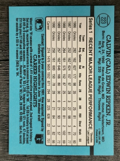 1991 Donruss #223 Cal Ripken