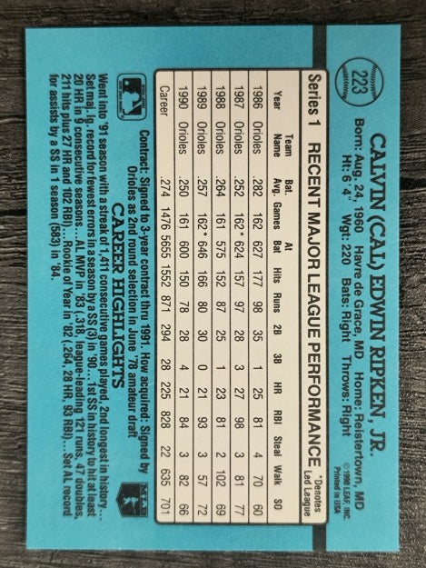 1991 Donruss #223 Cal Ripken