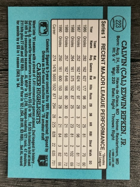 1991 Donruss #223 Cal Ripken