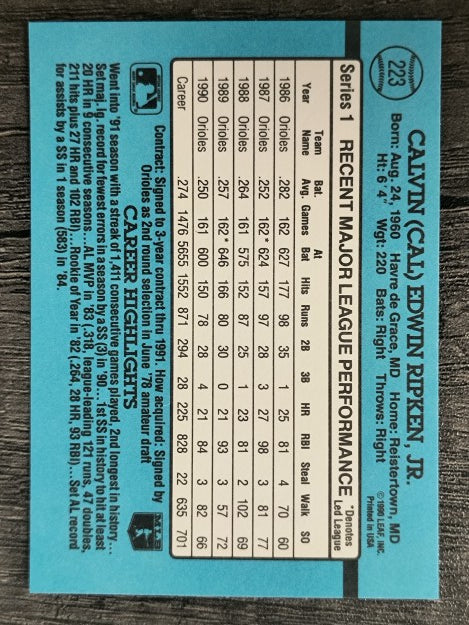 1991 Donruss #223 Cal Ripken