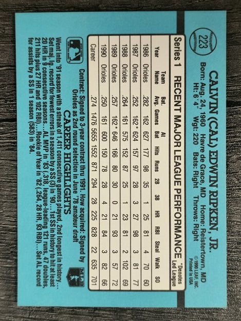 1991 Donruss #223 Cal Ripken