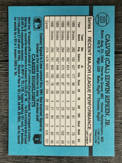 1991 Donruss #223 Cal Ripken