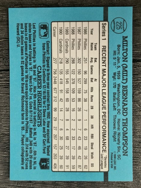 1991 Donruss #225 Milt Thompson