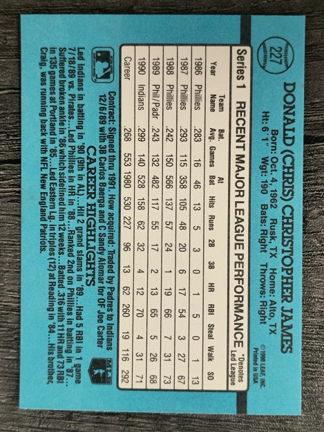 1991 Donruss #227 Chris James