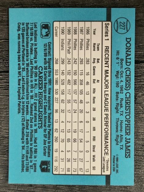 1991 Donruss #227 Chris James