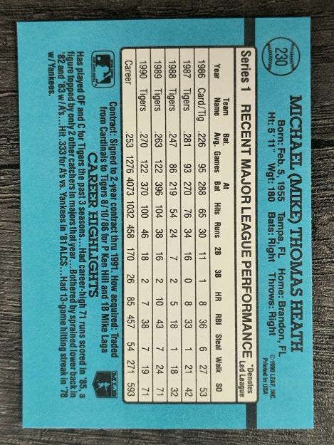 1991 Donruss #230 Mike Heath