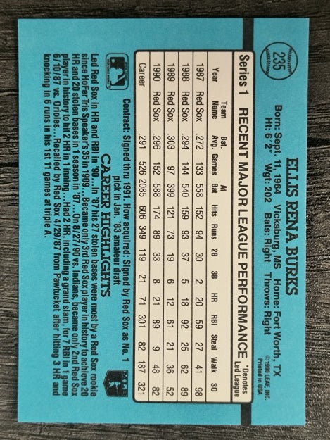 1991 Donruss #235 Ellis Burks