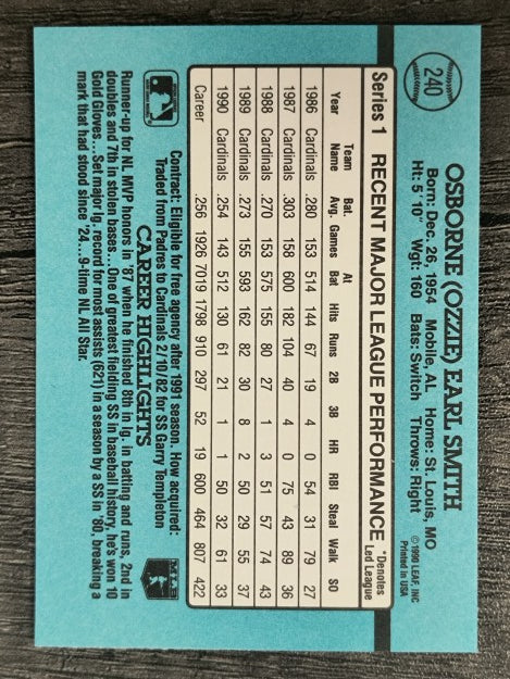 1991 Donruss #240 Ozzie Smith