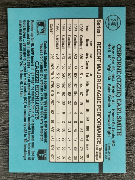 1991 Donruss #240 Ozzie Smith