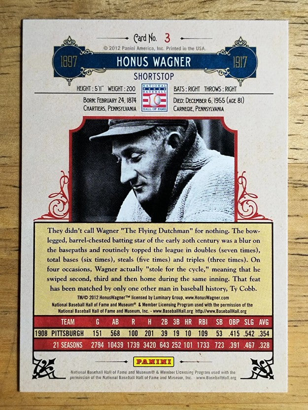 2012 Panini Cooperstown #3 Honus Wagner